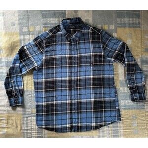 Chaps Blue Button Down Collard Long Sleeve Chambray Wash Men Sz XL